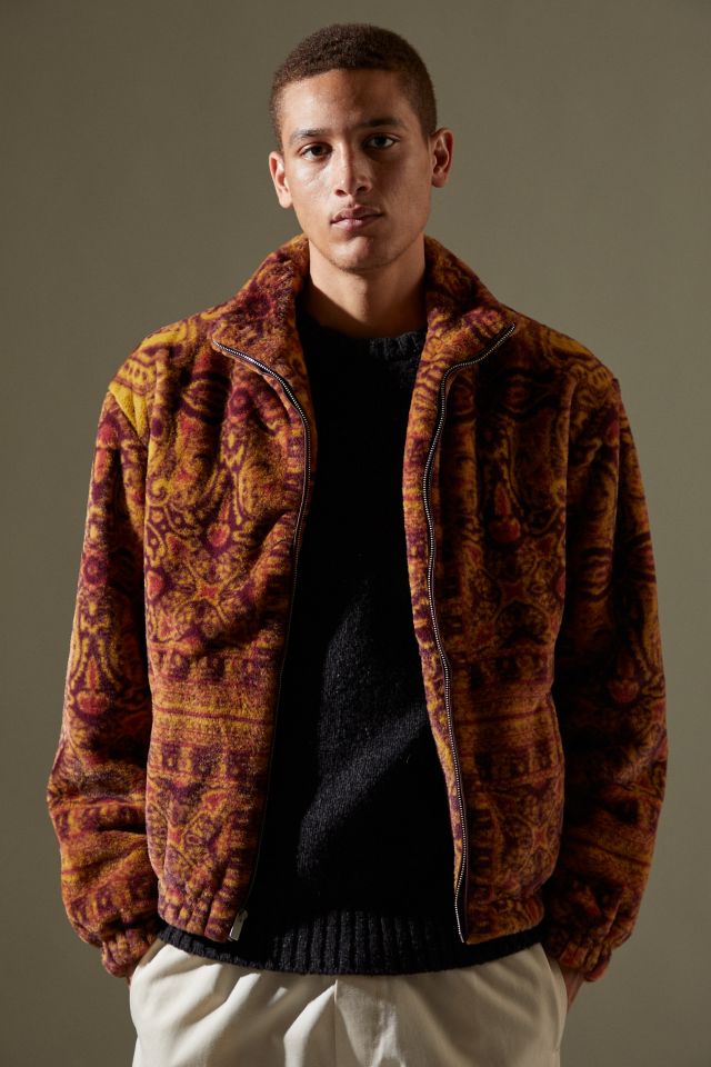 UO Rug Print Faux Fur Zip Jacket Urban Outfitters Canada