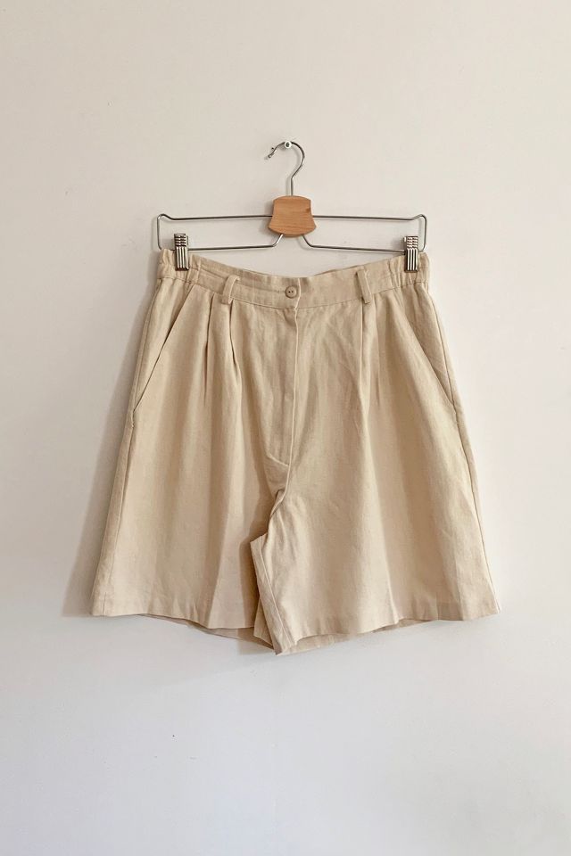 Vintage Linen Pleated Shorts | Urban Outfitters
