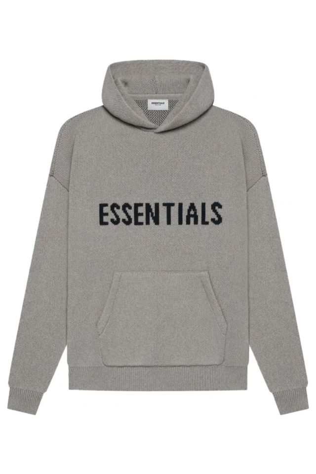 ESSENTIALS 21ss Knit hoodie グレー S-