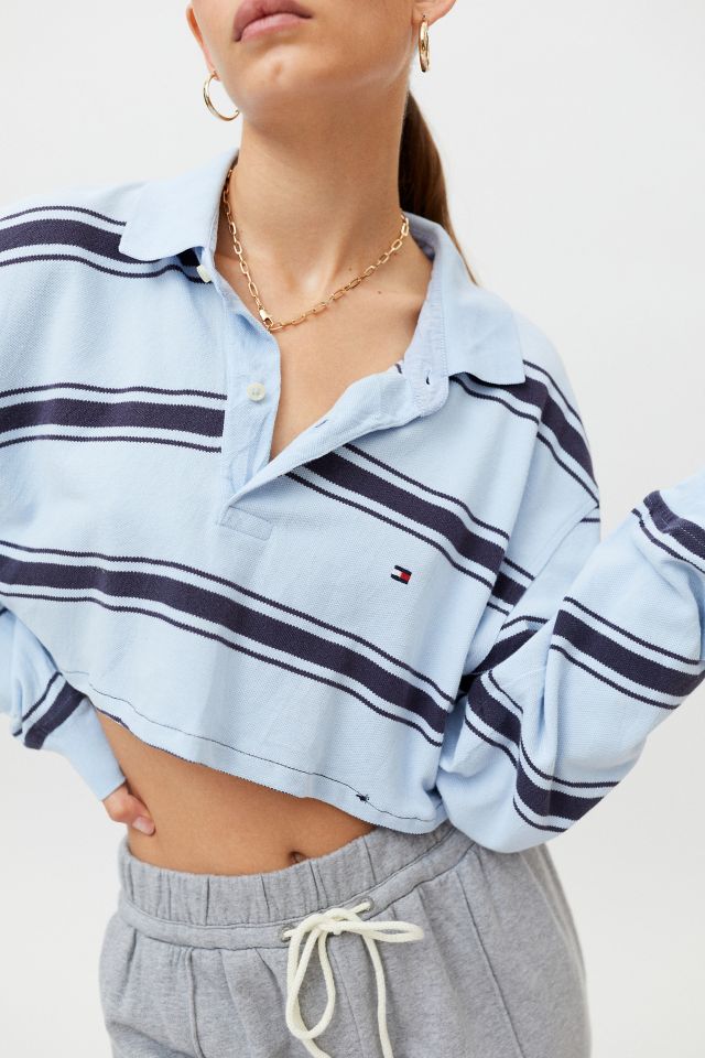 Cropped long cheap sleeve polo