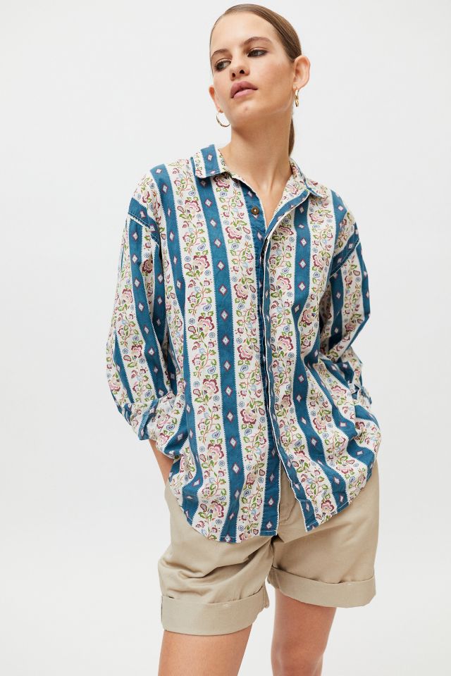 Urban Renewal Vintage Abstract Print Long Sleeve Shirt