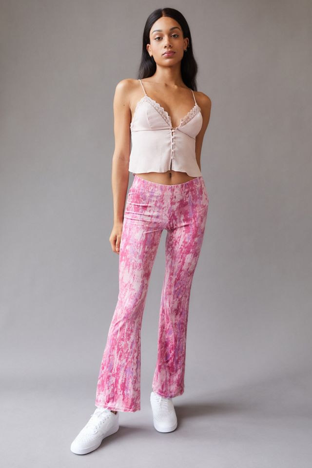 PINK Velour Sweatpants flare low waist