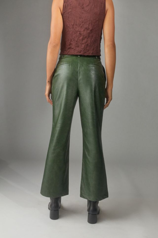 UO Faux Leather Cropped Flare Pant #1