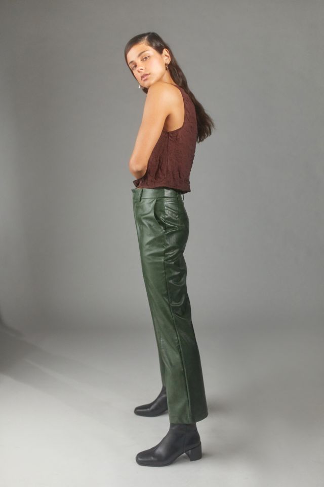 UO Faux Leather Cropped Flare Pant