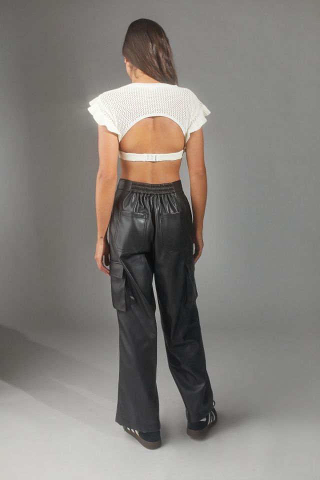 UO Faux Leather Wide Leg Pant #1