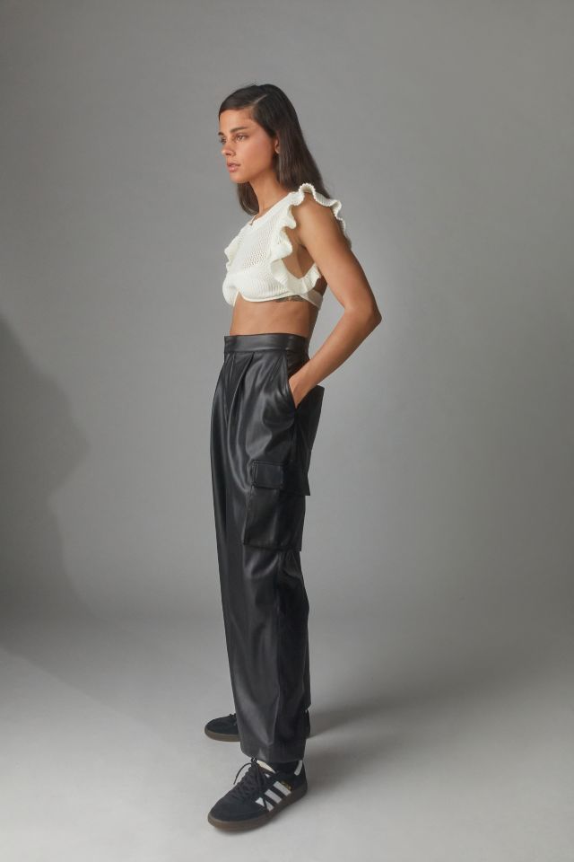 UO Faux Leather Wide Leg Pant #2