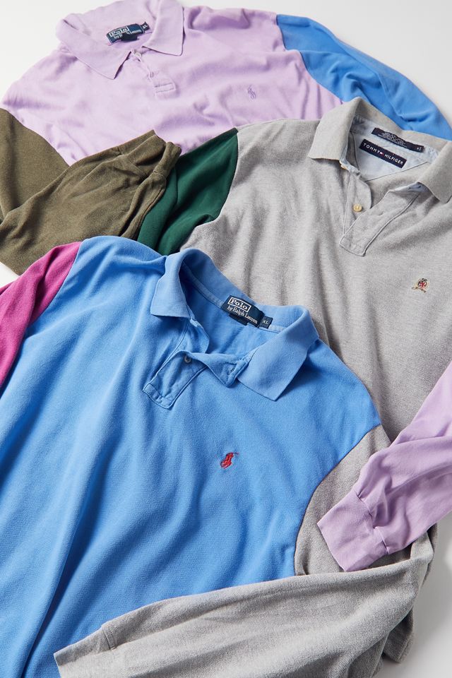 Urban Renewal Recycled Tricolor Spliced Polo Shirt #1