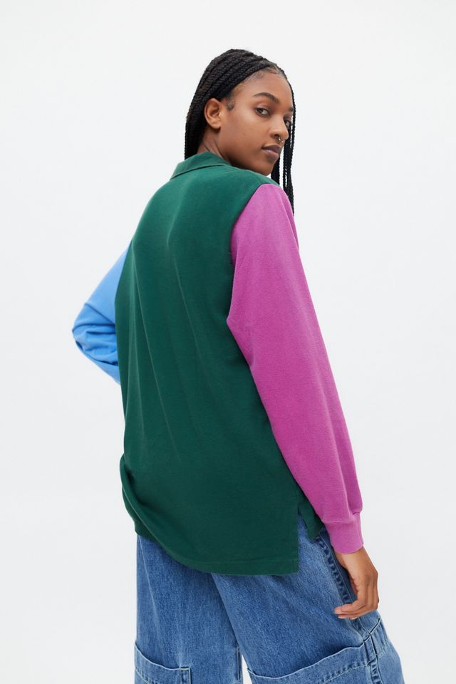 Urban Renewal Recycled Tricolor Spliced Polo Shirt #3