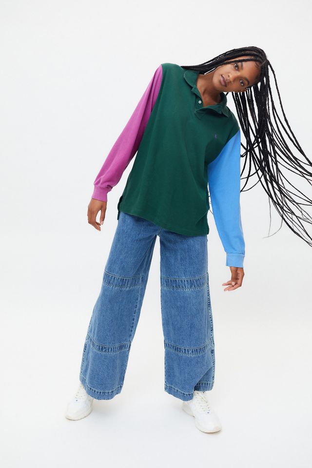 Urban Renewal Recycled Tricolor Spliced Polo Shirt #4
