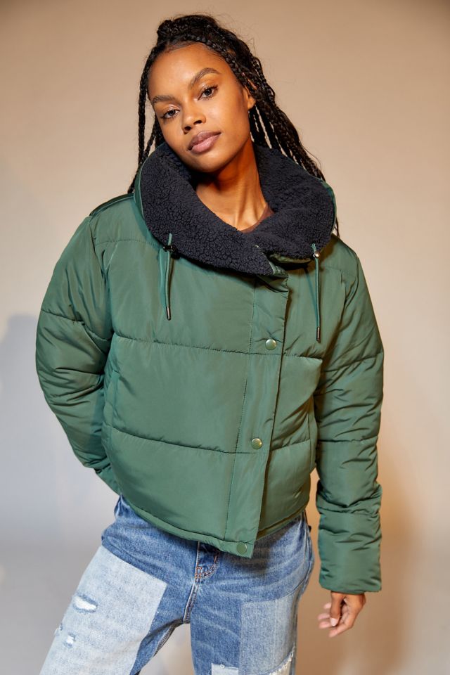 Urban outfitters discount hooded puffer jacket