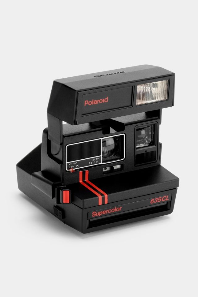 Vintage Camera Polaroid 635 CL Supercolor Red Stripes Instant Film Camera