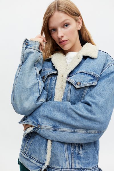 Urban outfitters 2025 denim fur jacket