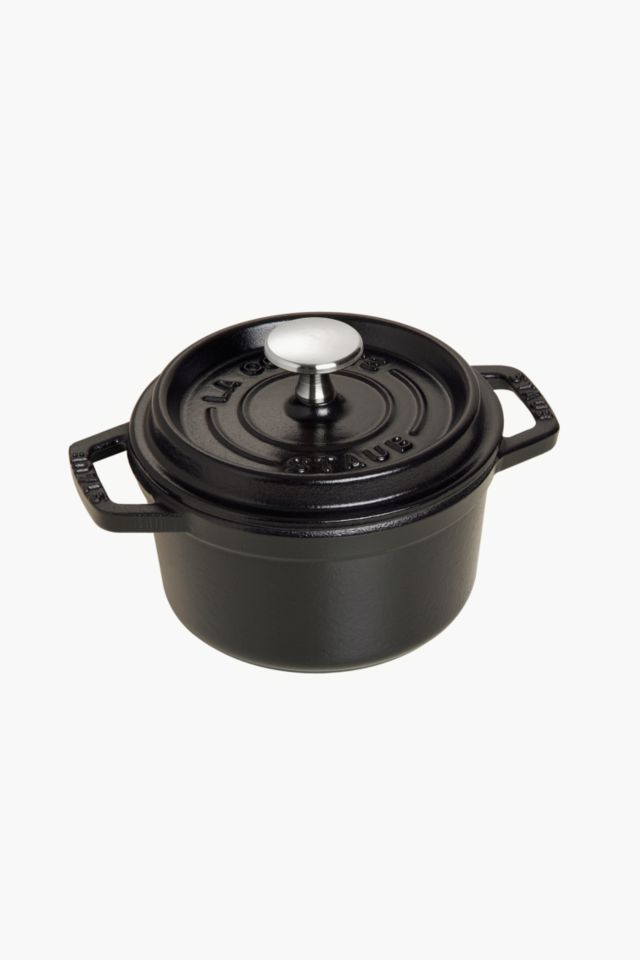 Staub Cast Iron 4 qt Round Cooking Cocotte Dutch Oven, Matte Black