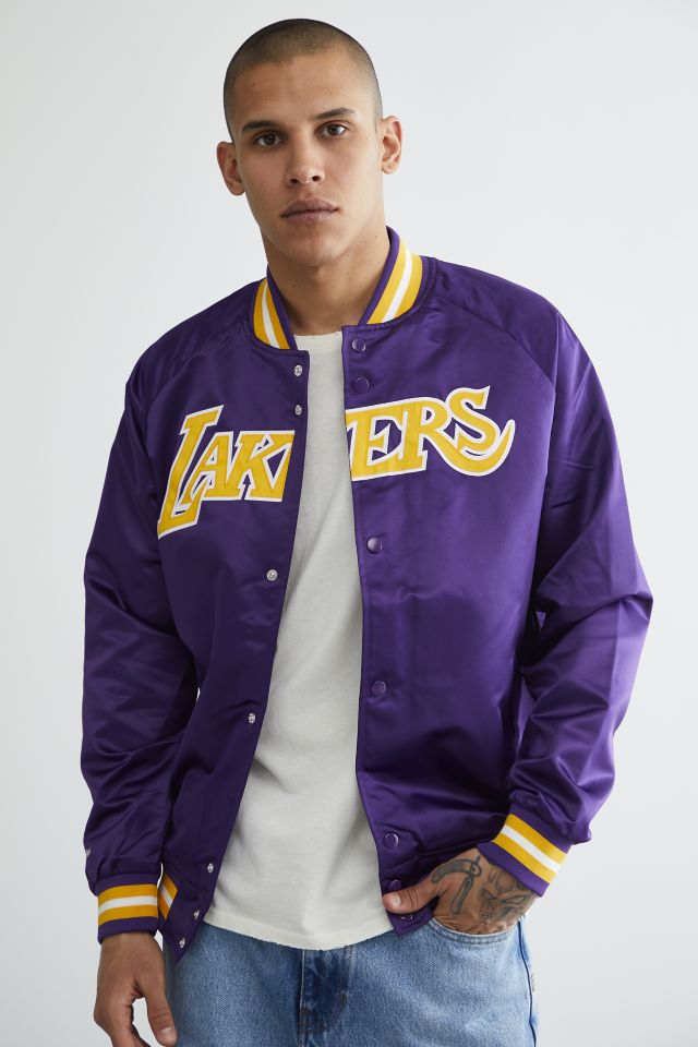 Mitchell & Ness Los Angeles Lakers Flight Satin Bomber Jacket