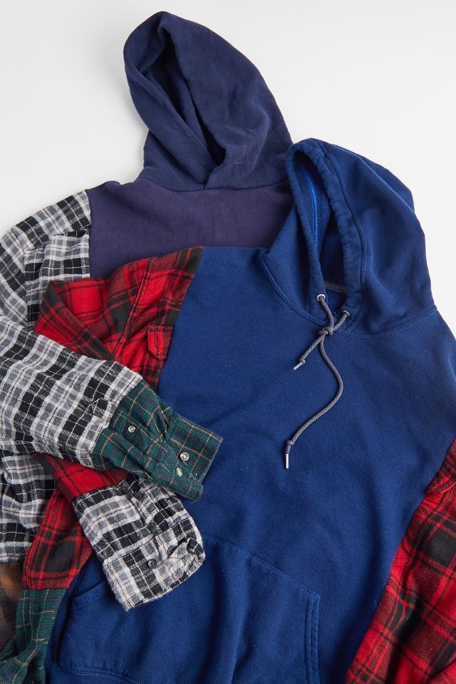 Urban Renewal Recycled Spliced Flannel Hoodie Sweatshirt #1