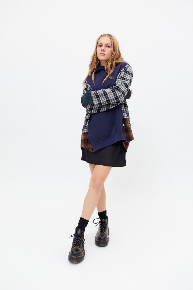 Urban Renewal Recycled Spliced Flannel Hoodie Sweatshirt #2