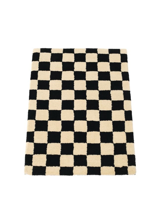 Relic Home Black and Cream Checkered Rug Urban Outfitters
