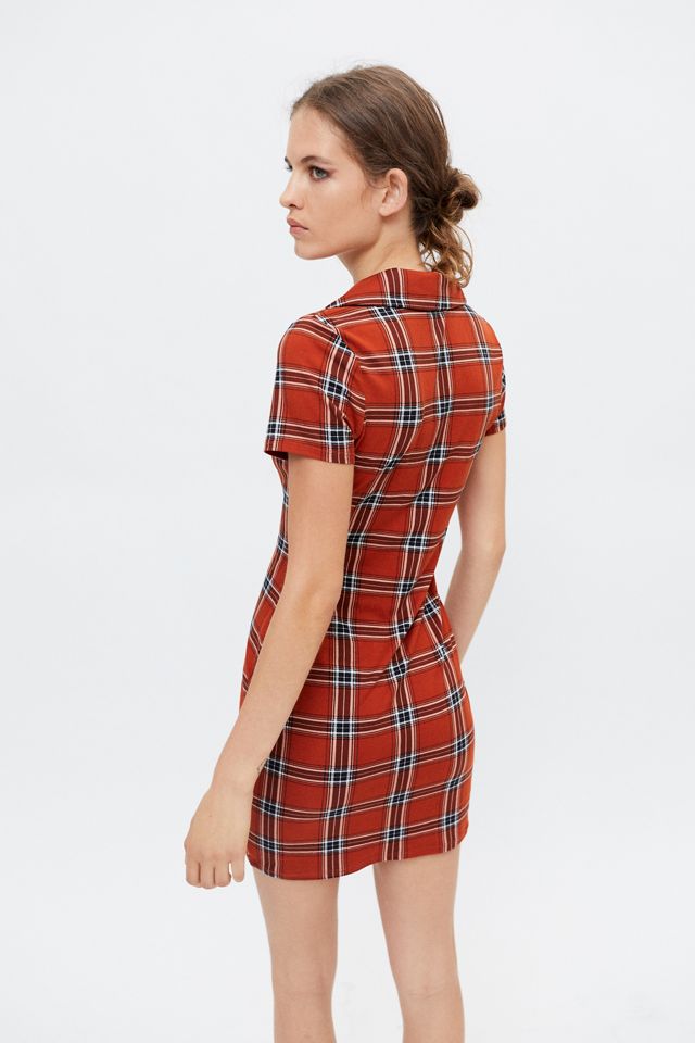 Urban Renewal Remnants Y2K Plaid Notch Collar Mini Dress #2
