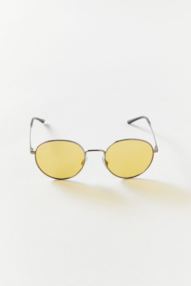 bryllup Decimal Svømmepøl Ray-Ban Evolve Round Yellow Sunglasses | Urban Outfitters
