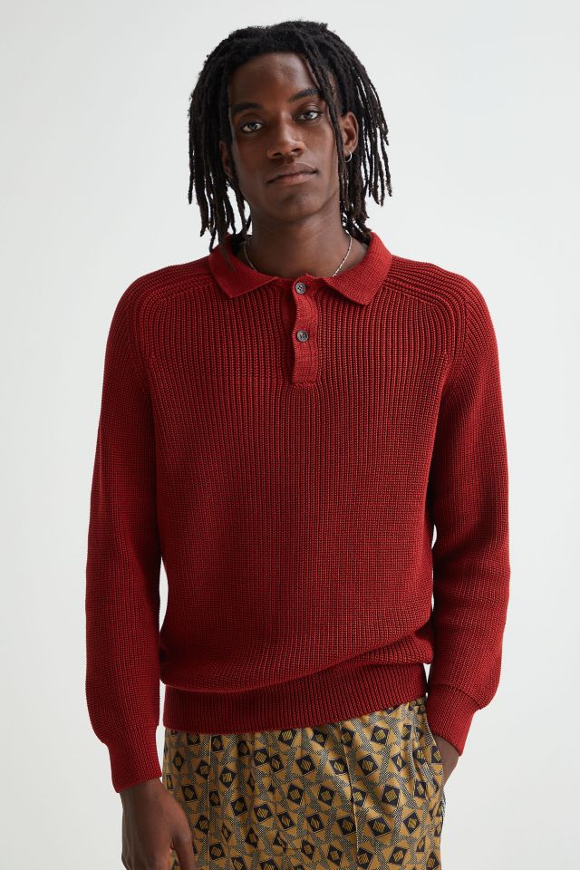 Corridor Slouchy Long Sleeve Polo Shirt | Urban Outfitters