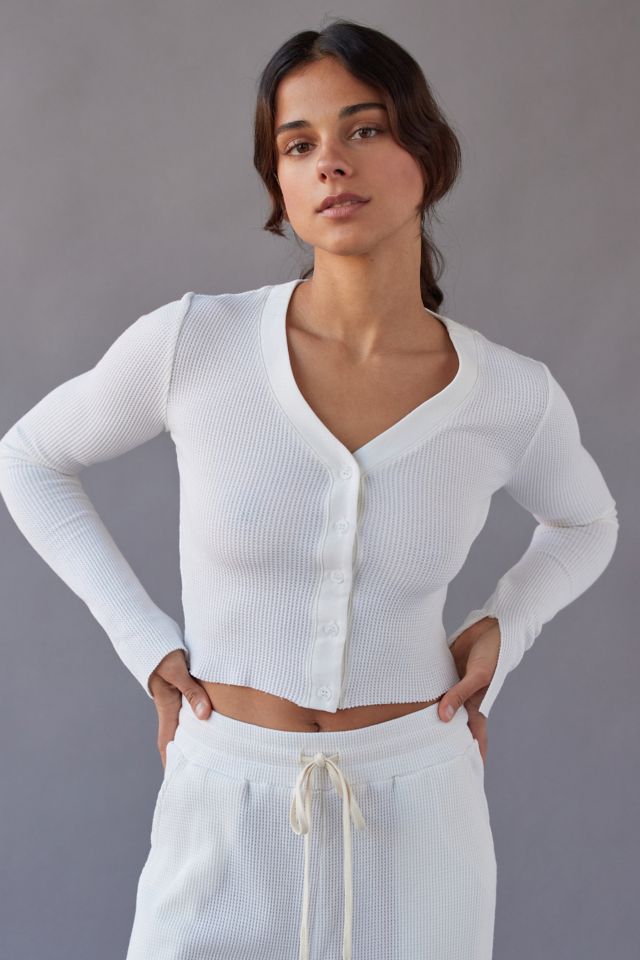 thermal button down top