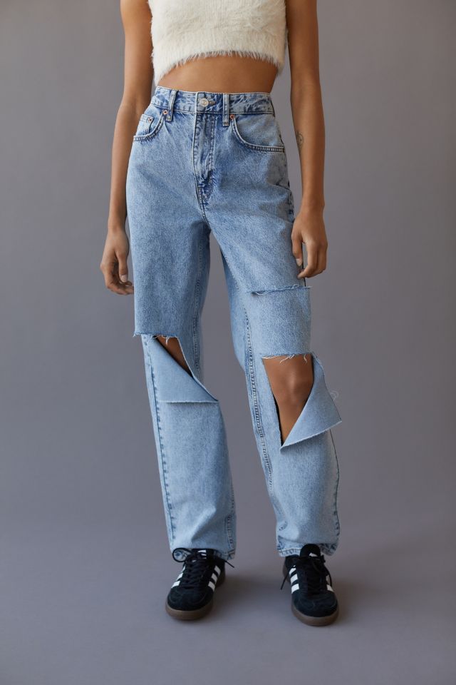 BDG Recycled High-Waisted Baggy Jean — Destroyed Light Wash | Urban ...