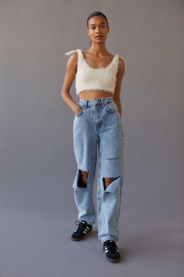 BDG Urban Outfitters NWT Women's Light Acid Wash High-Waisted Baggy Jeans  Sz 33