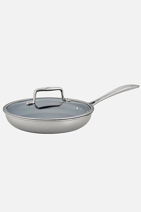 Zwilling Clad Cfx 9.5-inch Stainless Steel Ceramic Nonstick Fry Pan With Lid