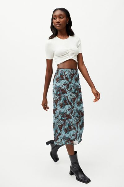 UO Marble Mesh Midi Skirt | Urban Outfitters