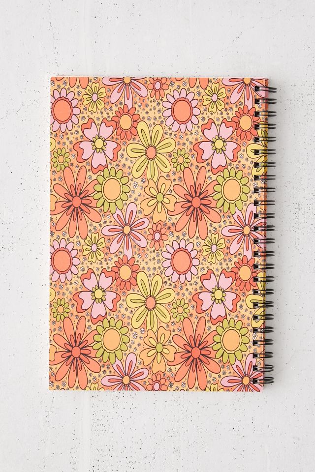 Doodle By Meg For Deny Groovy Flowers In Orange Spiral Notebook #2