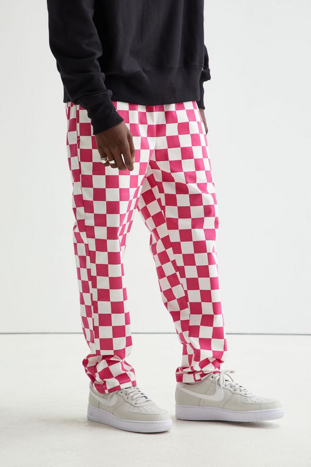 ELASTICATED PANTS CHESSBOARD PRINT CHECKED BOTTOMS COOKS INS14R CHEFS TROUSERS 