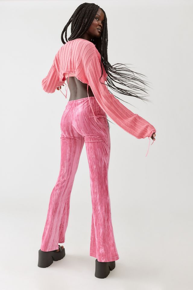 UO Apolonia Velvet Flare Printed Pant #1
