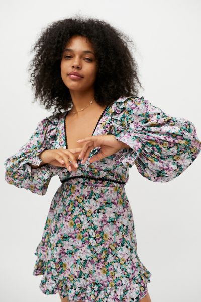 Kiss The Sky Cutout Long Sleeve Mini Dress | Urban Outfitters