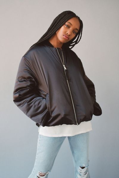 urban outfitters satin bomber jacket