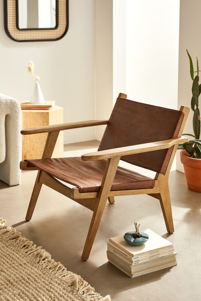 Leather sling online chair