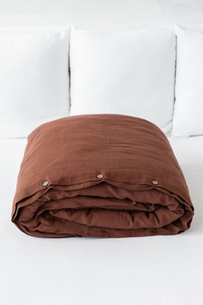 Magiclinen Linen Duvet Cover In Chocolate Brown At Urban Outfitters