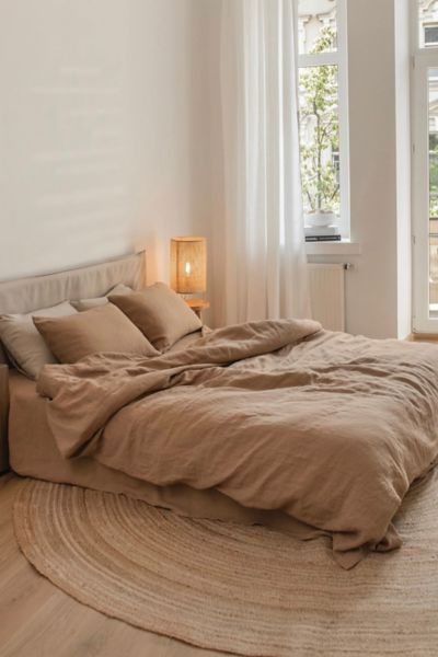 Magiclinen Linen Duvet Cover In Latte At Urban Outfitters