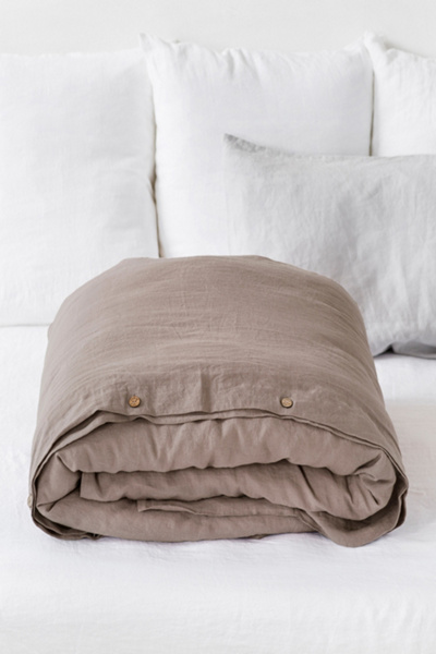 Magiclinen Linen Duvet Cover In Mocha At Urban Outfitters