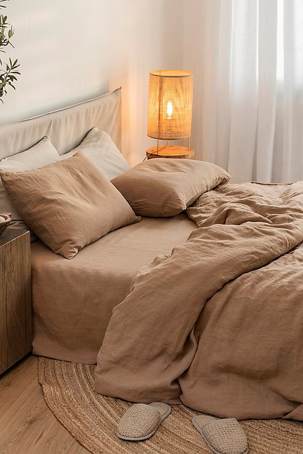 Magiclinen 3-piece Linen Duvet Cover Set In Latte At Urban Outfitters