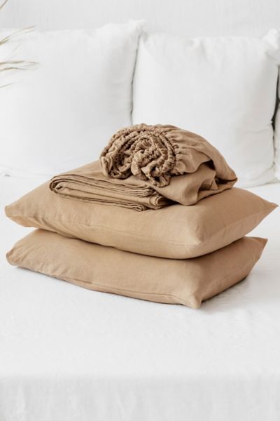 Magiclinen 4-piece Linen Sheet Set In Latte At Urban Outfitters