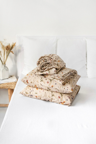 Magiclinen 4-piece Linen Sheet Set In Botanical Print At Urban Outfitters