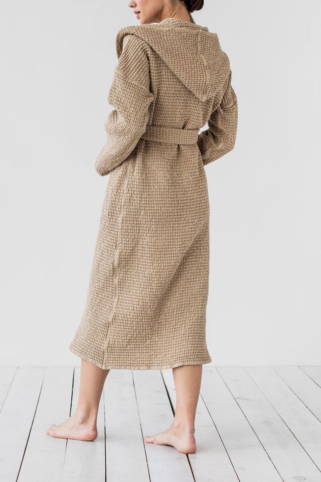 MagicLinen Waffle Hooded Bath Robe #2