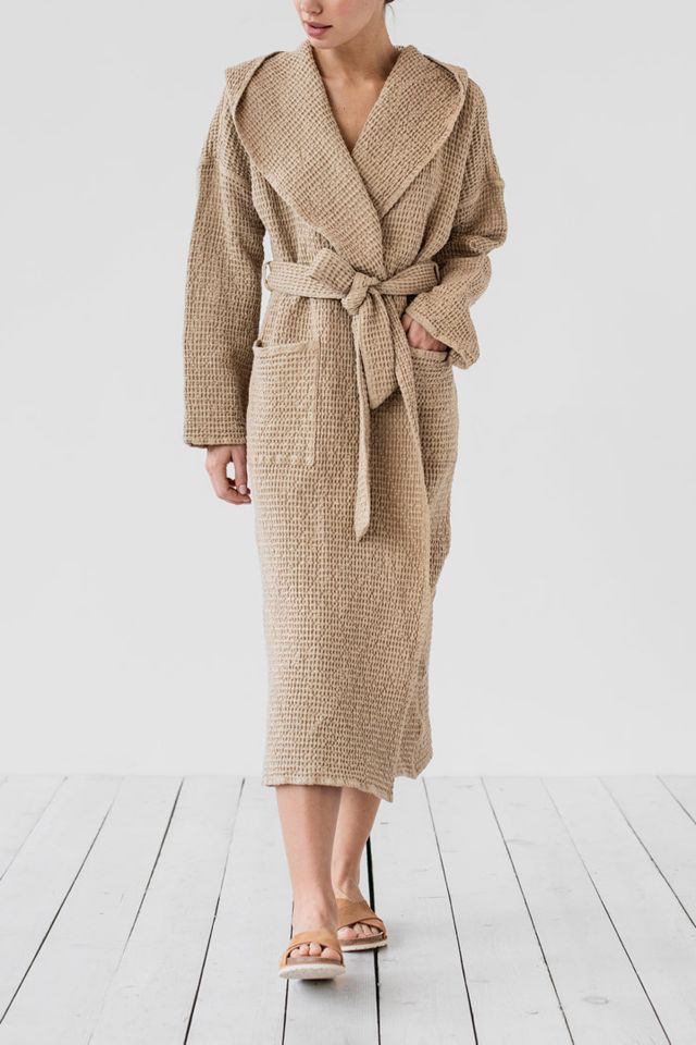 MagicLinen Waffle Hooded Bath Robe #3