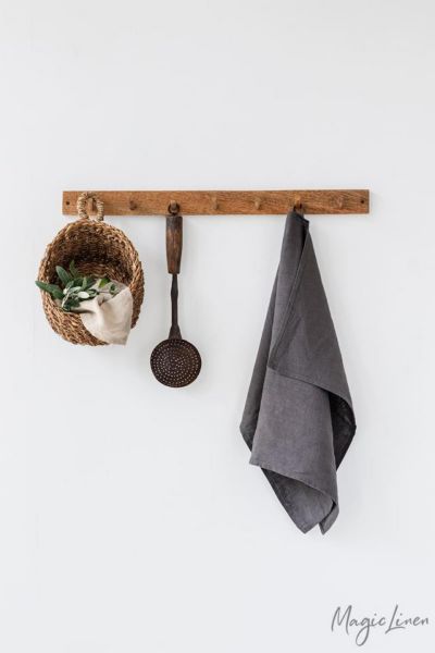 Magiclinen Tea Towel In Charcoal Gray