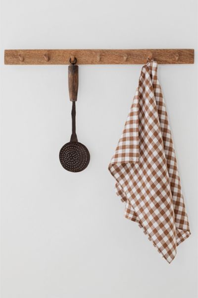 Magiclinen Tea Towel In Cinnamon Gingham At Urban Outfitters