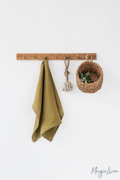 Magiclinen Tea Towel In Olive Green