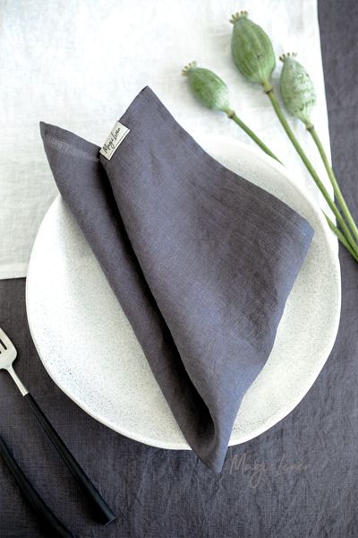 Magiclinen Napkin Set In Charcoal Gray