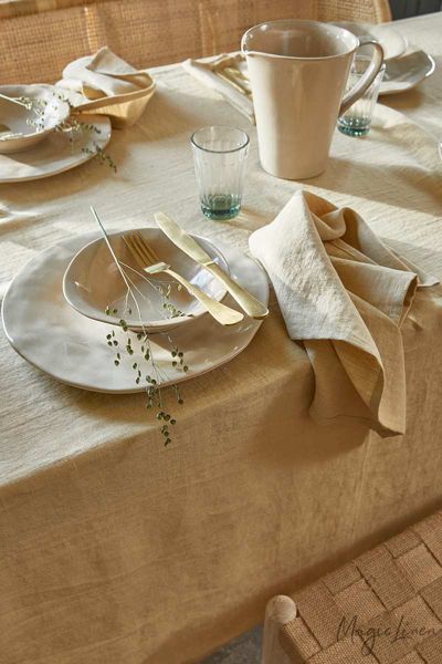 Magiclinen Napkin Set In Sandy Beige