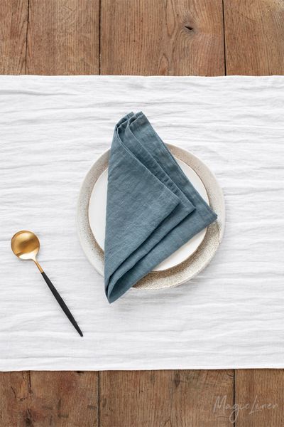 Magiclinen Napkin Set In Gray Blue