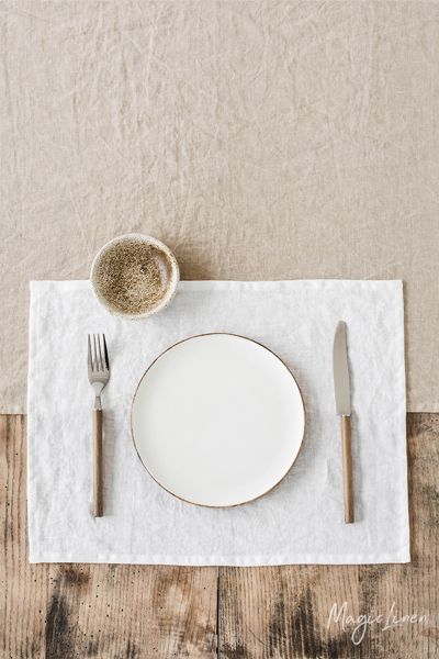 Magiclinen Linen Placemat Set In White